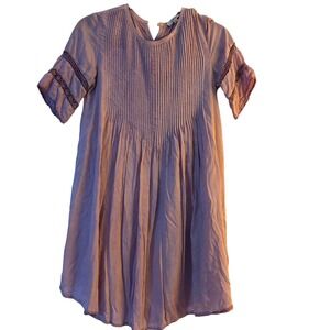 Aritzia Wilfred Dress Womens Babydoll Sonore Maroon Pleated sz XXS mini dress